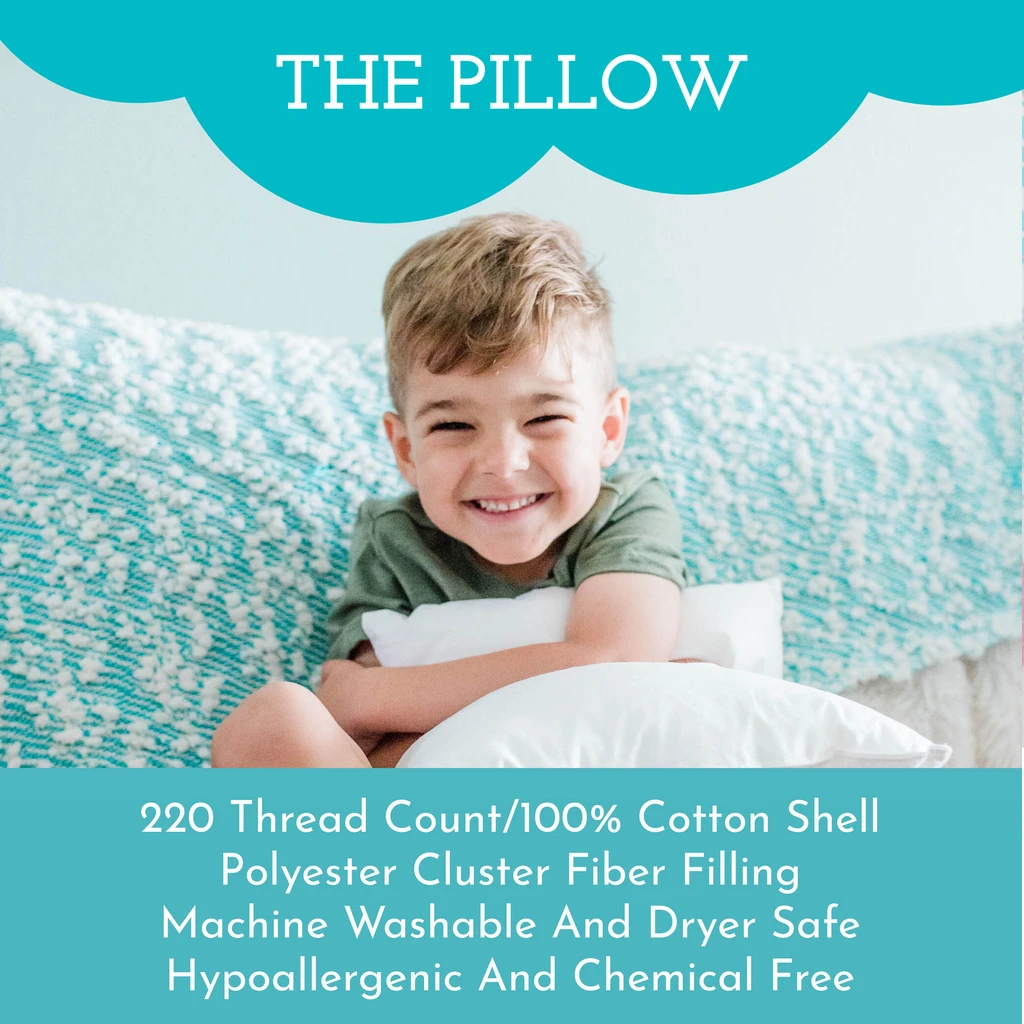 Little Sleepy Head Pillow with Pillowcase - Soft, Ergonomic, Hypoallergenic