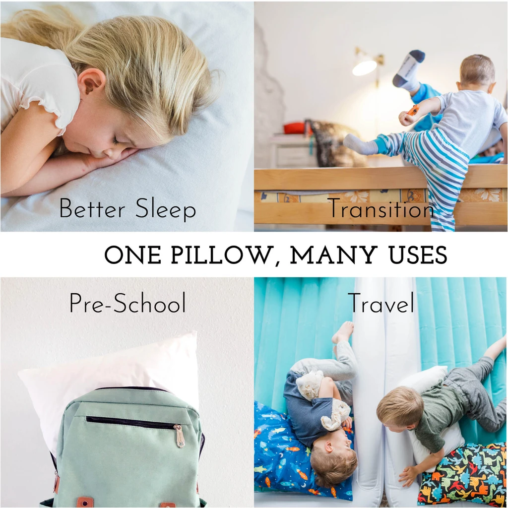 Little Sleepy Head Pillow with Pillowcase - Soft, Ergonomic, Hypoallergenic