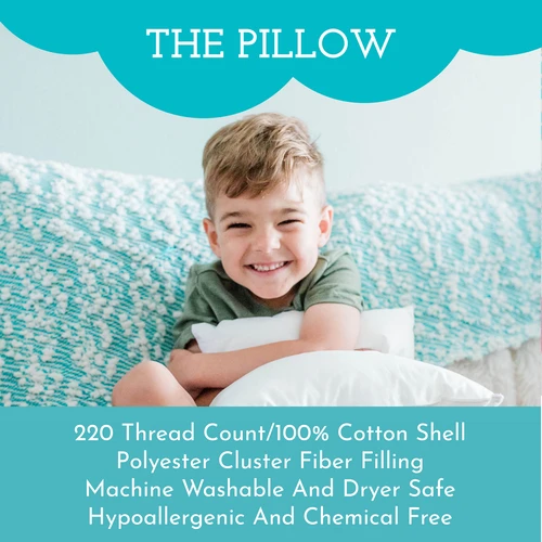 Little Sleepy Head Pillow with Pillowcase - Soft, Ergonomic, Hypoallergenic
