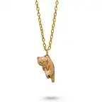 Orange Tabby Cat Necklace – Gold Cute Cat Pendant, Jewelry for Cat Lovers
