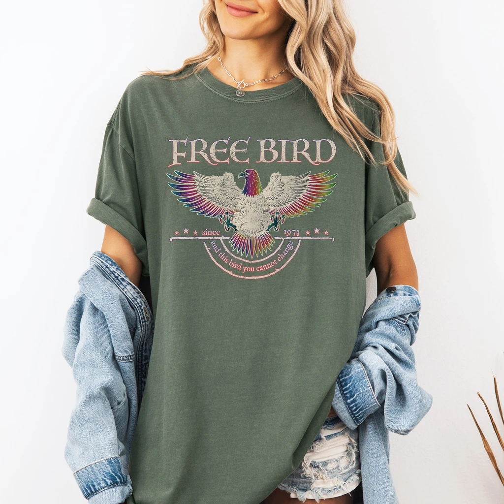 Refinery Number One Free Bird Retro Music Shirt Rock Band Tee