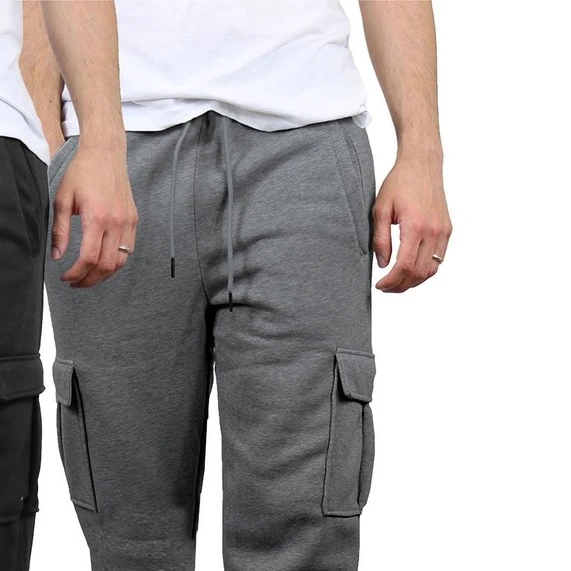 Galaxy by Harvic Men's Heavyweight Fleece-Lined Cargo Jogger Sweatpants - 2 Pack