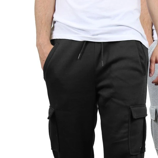 Galaxy by Harvic Men's Heavyweight Fleece-Lined Cargo Jogger Sweatpants - 2 Pack