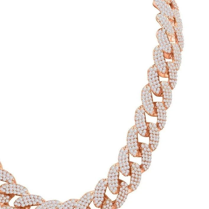 Belt Rhinestone Men's Iced Out Cuban Link Chain - 12mm