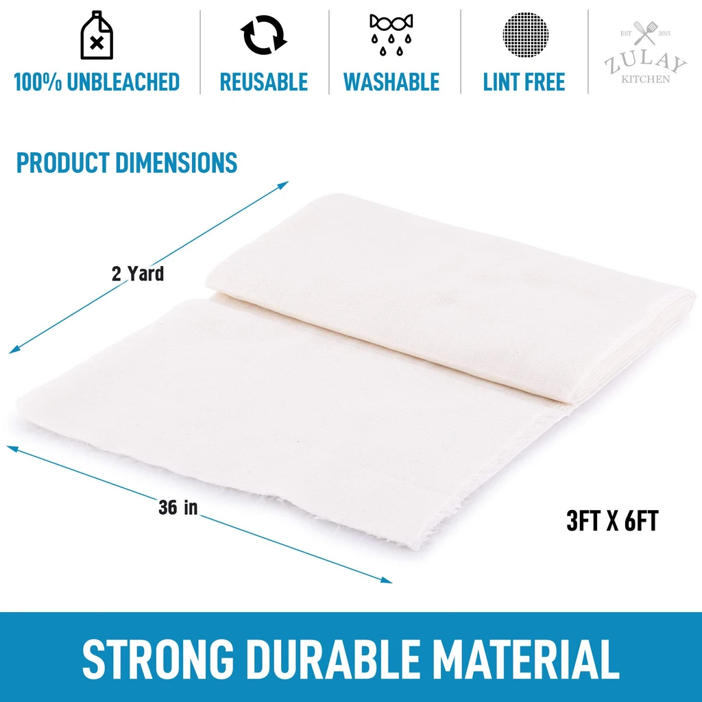 Zulay Kitchen Food Grade Cheese Cloths (Cotton)
