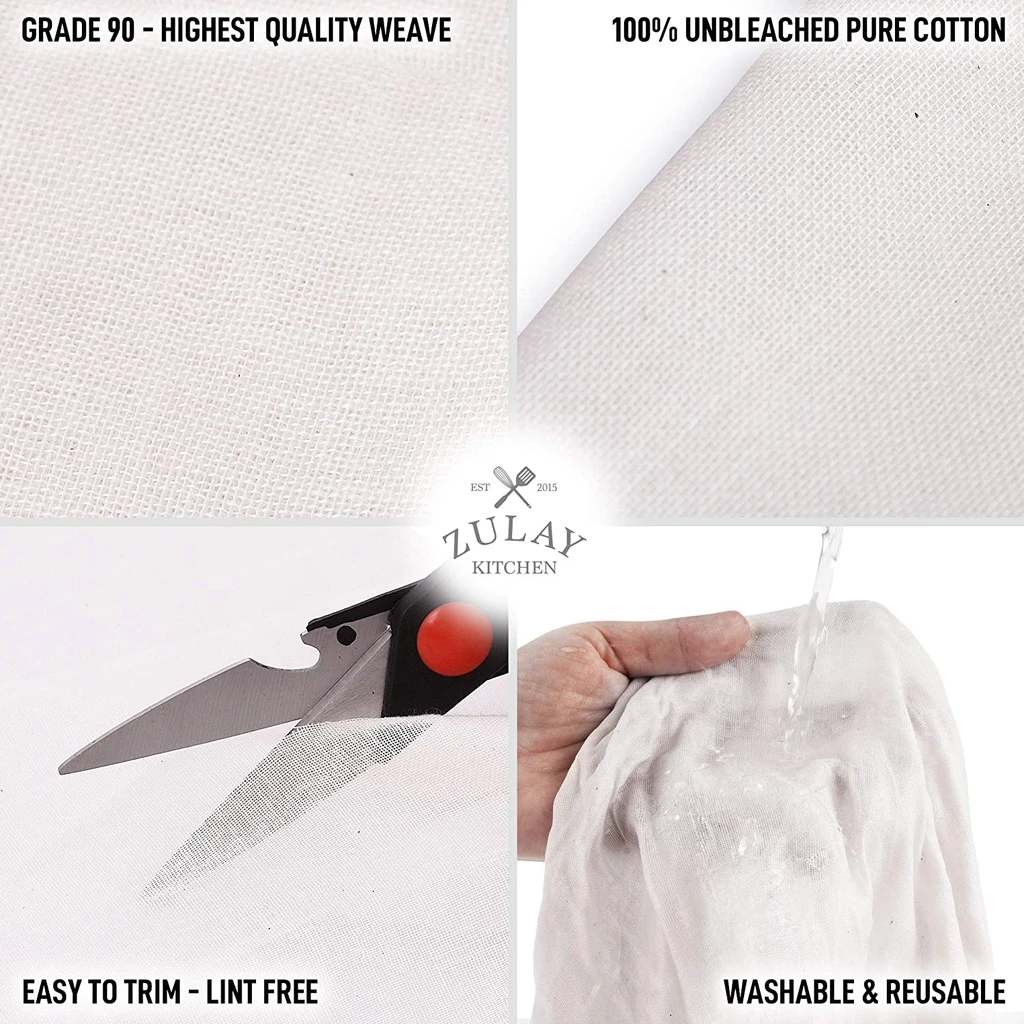 Zulay Kitchen Food Grade Cheese Cloths (Cotton)