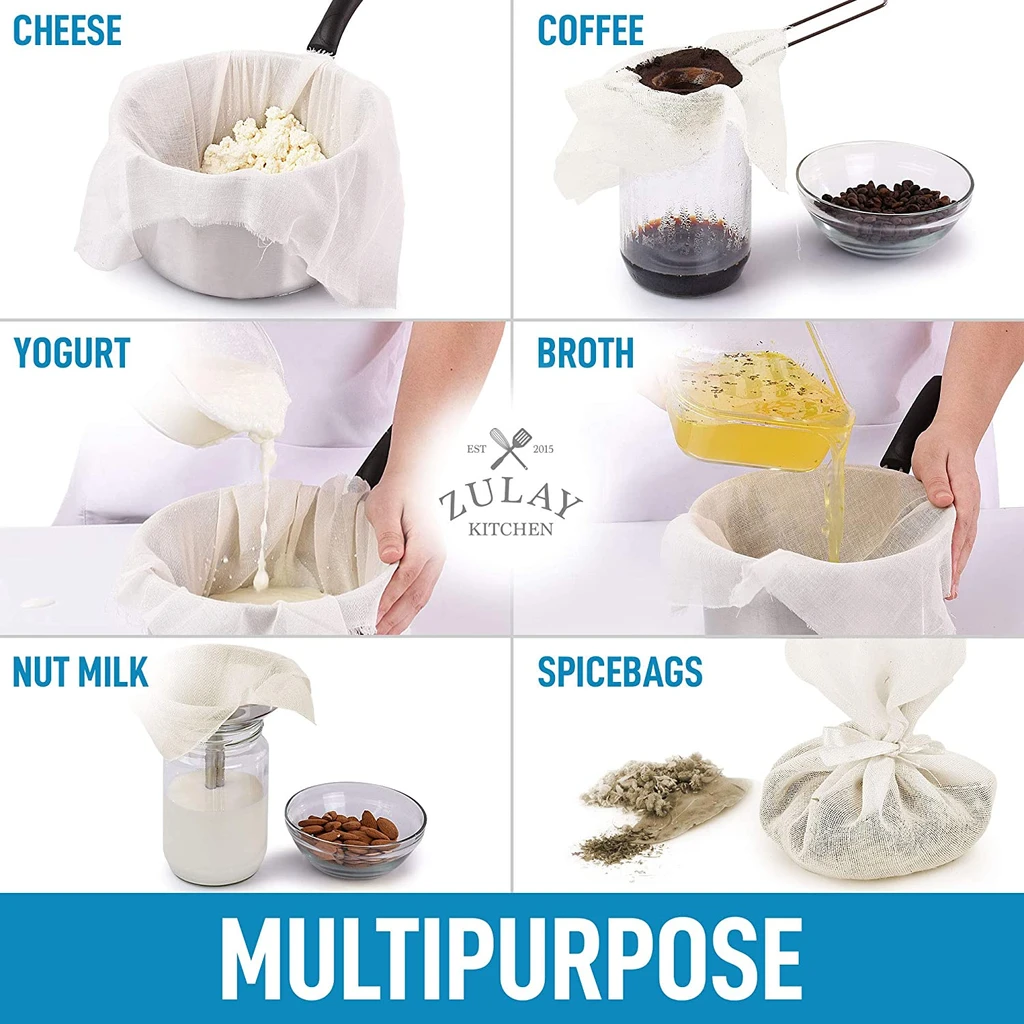 Zulay Kitchen Food Grade Cheese Cloths (Cotton)