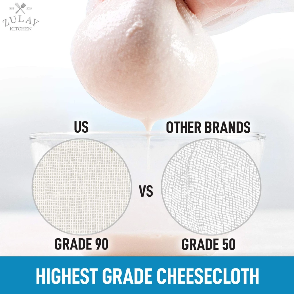 Zulay Kitchen Food Grade Cheese Cloths (Cotton)