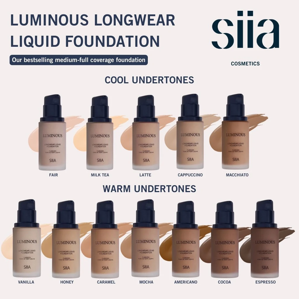 SIIA Cosmetics Luminous Longwear Liquid Foundation W