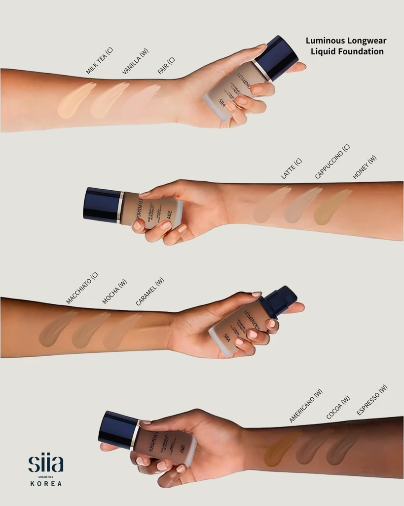 SIIA Cosmetics Luminous Longwear Liquid Foundation W