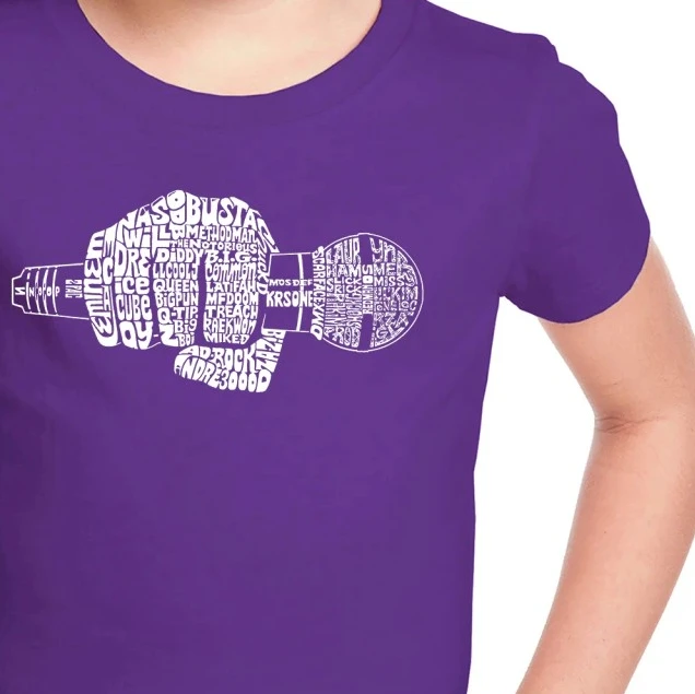 Los Angeles Pop Art 90's Rappers - Girl's Word Art T-Shirt