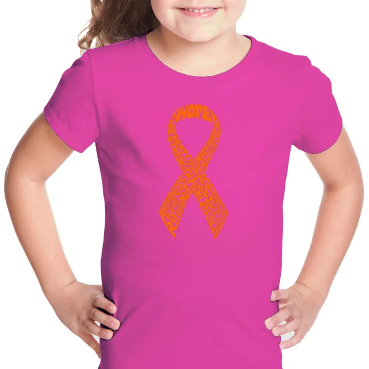 Los Angeles Pop Art Ms Ribbon - Girl's Word Art T-Shirt