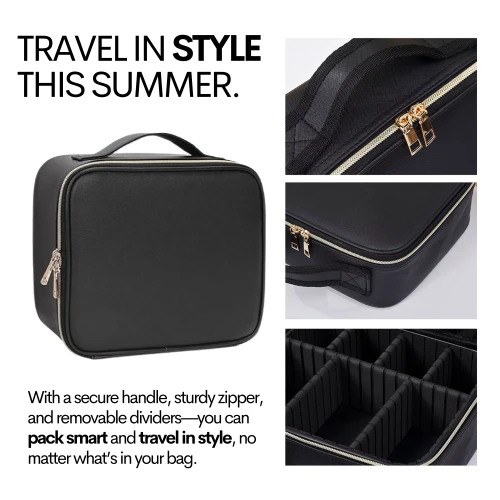 CosmoGlo 10/10 Lighted Makeup Case for Travel and On-the-go MakeUp Application