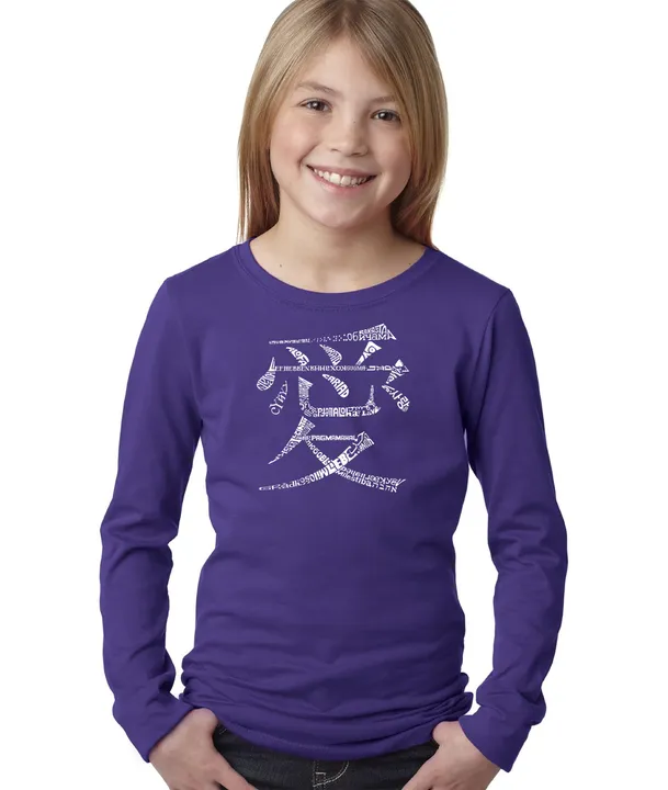 Los Angeles Pop Art LA Pop Art Girl's Word Art Long Sleeve - The Word Love in 44 Languages