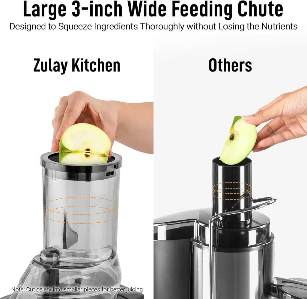 Zulay Kitchen Slow Press Masticating Juicer Extractor - Electric Juicer