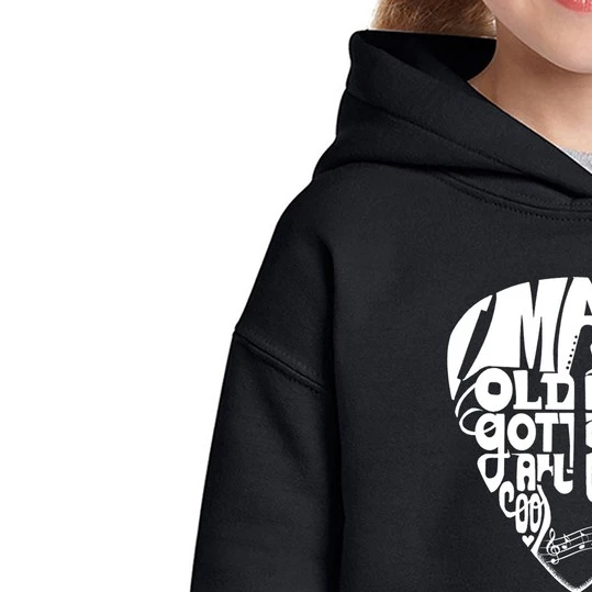 Los Angeles Pop Art Guitar Pick  - Girl's Word Art Hooded Sweatshirt