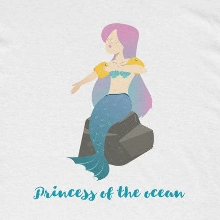 Onetify Kids Girls Princess of the Ocean T-Shirt