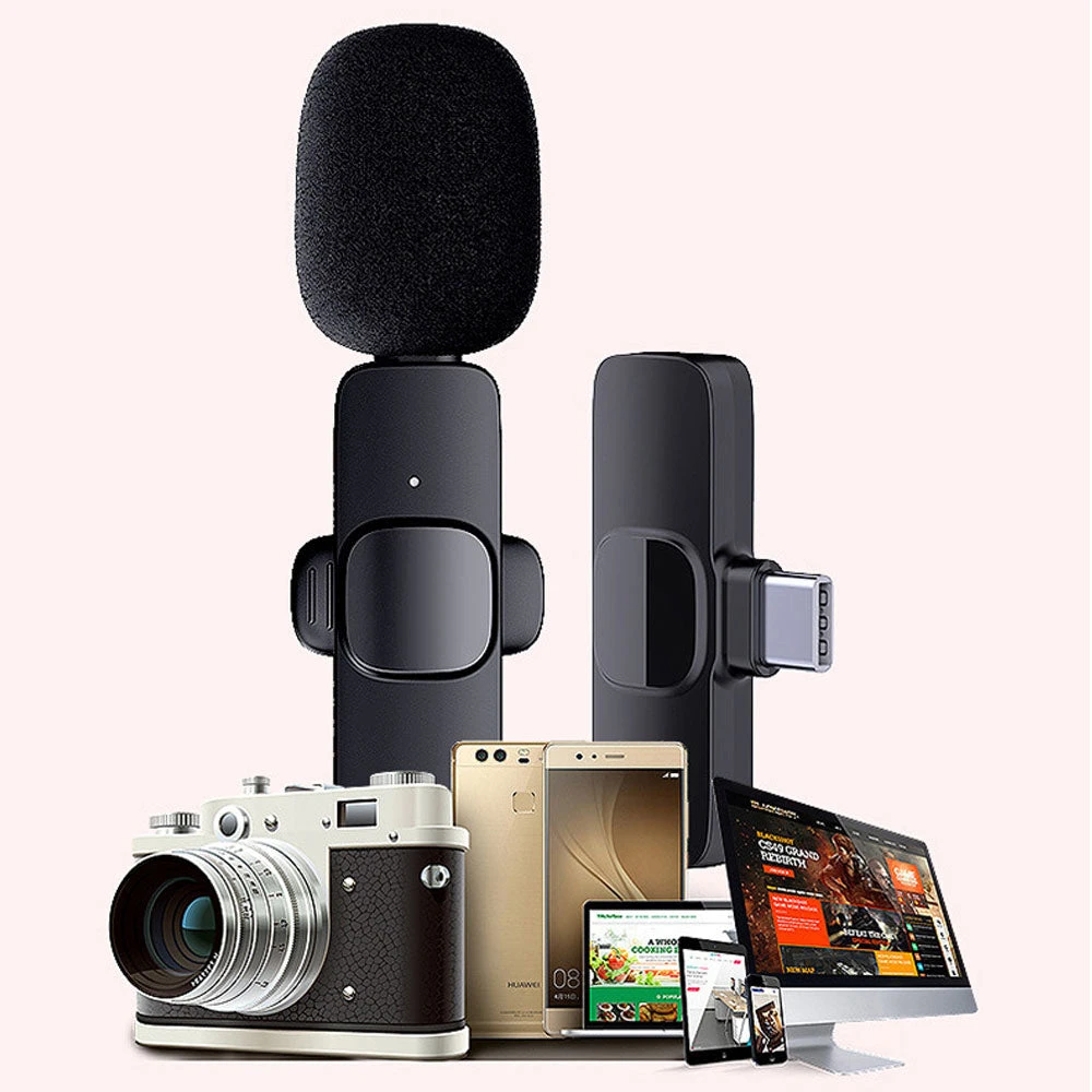 Onetify Mini Wireless Recording Microphone With Noise-Cancelling