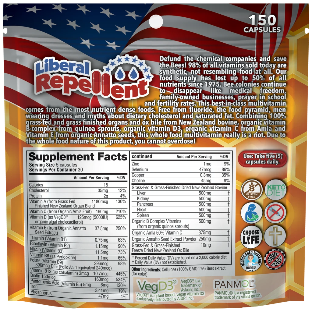 Liberal Repellent Bees Love Whole Food Multivitamins for Optimal Health