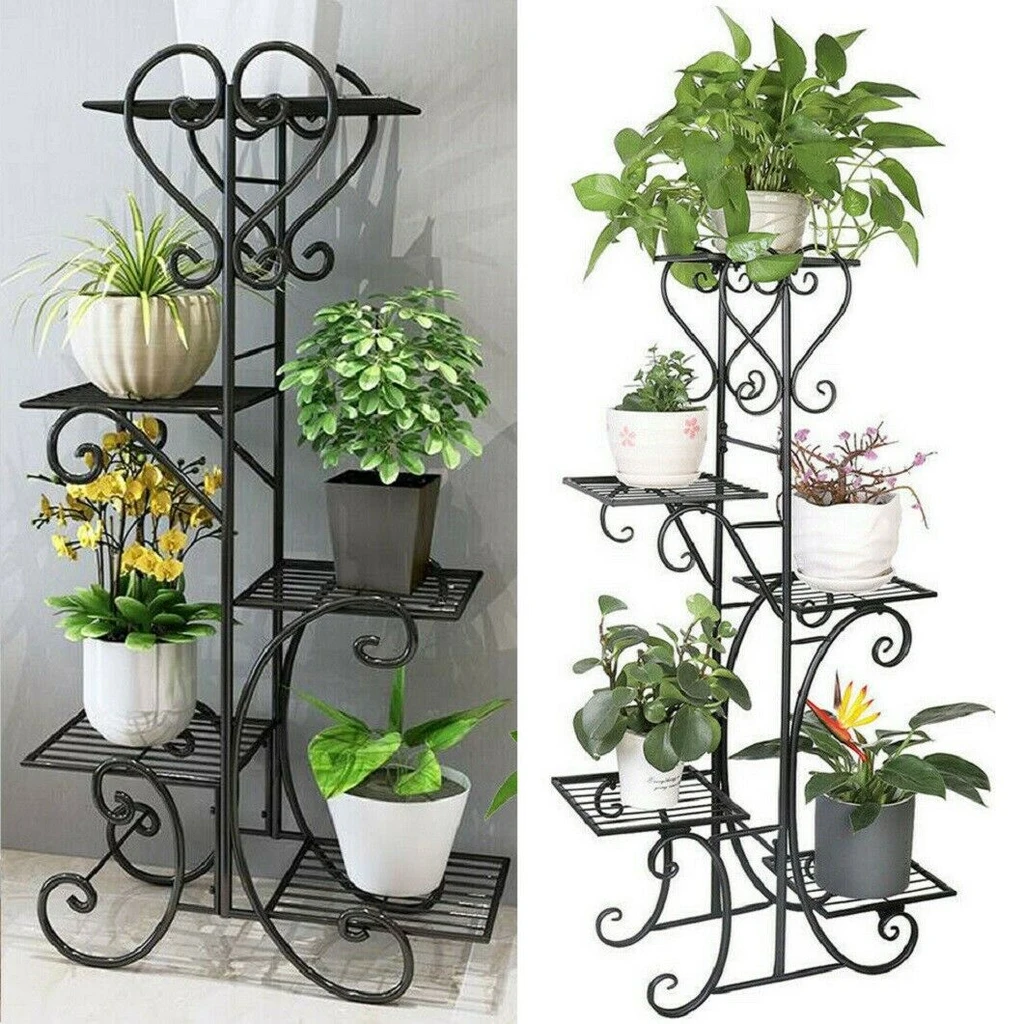 Onetify Indoor And Outdoor 5 Tier Metal Plant Stand