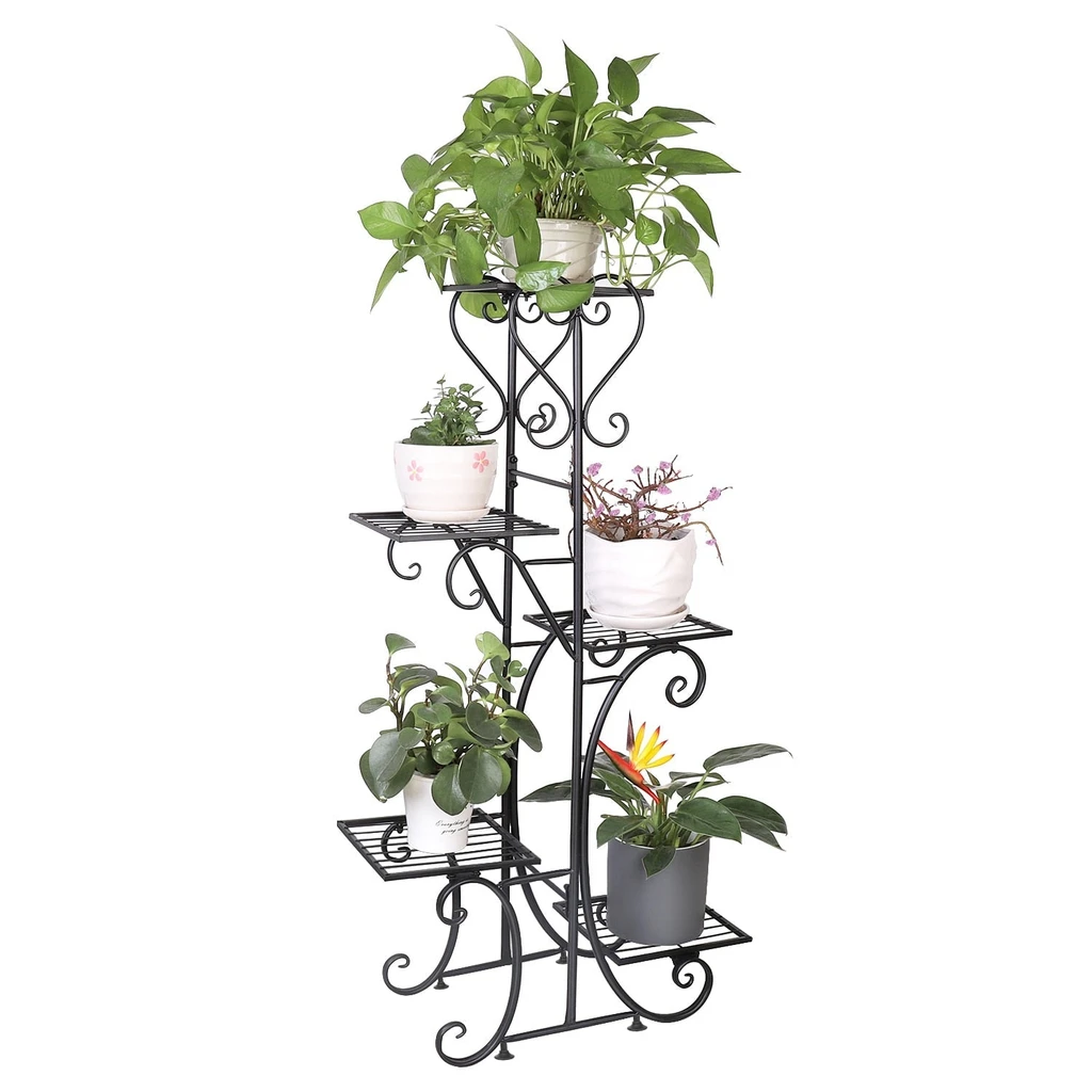 Onetify Indoor And Outdoor 5 Tier Metal Plant Stand