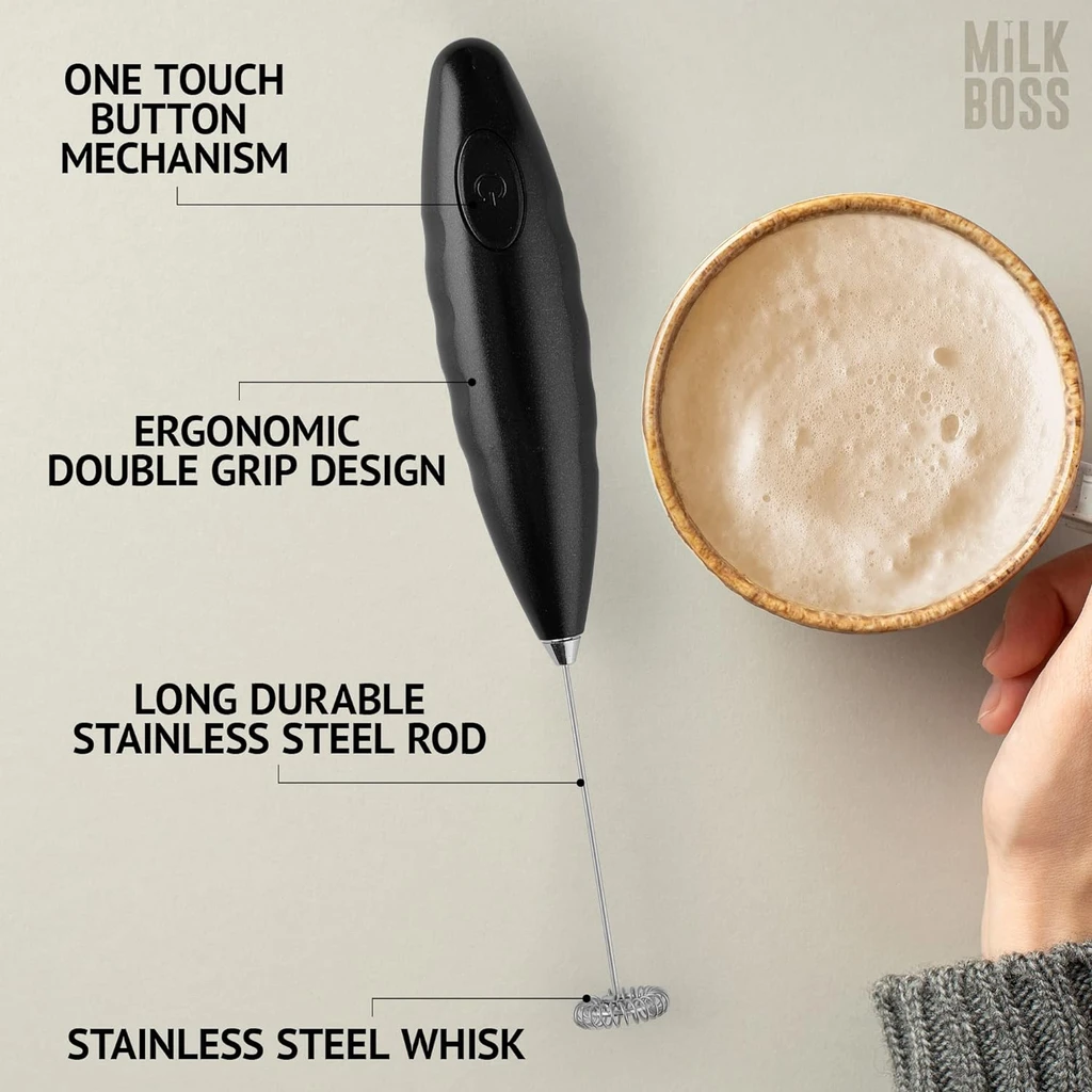 Zulay Kitchen Milk Boss Milk Frother for Coffee - Comfort Grip