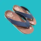 The Jessica Denim and Suede Flip-Flops, Cork Cushion, Heel And Arch Support