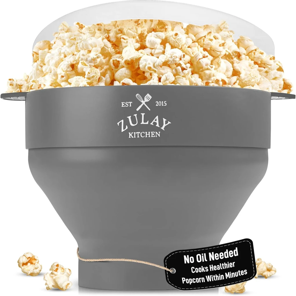 Zulay Kitchen Collapsible Silicone Popcorn Maker