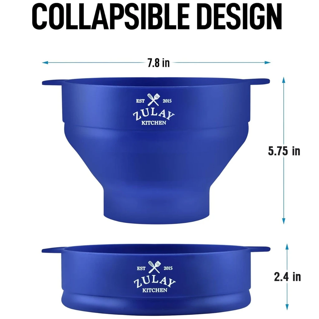 Zulay Kitchen Collapsible Silicone Popcorn Maker