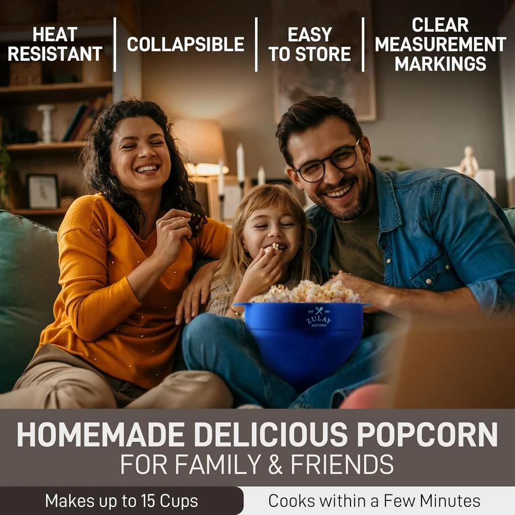 Zulay Kitchen Collapsible Silicone Popcorn Maker