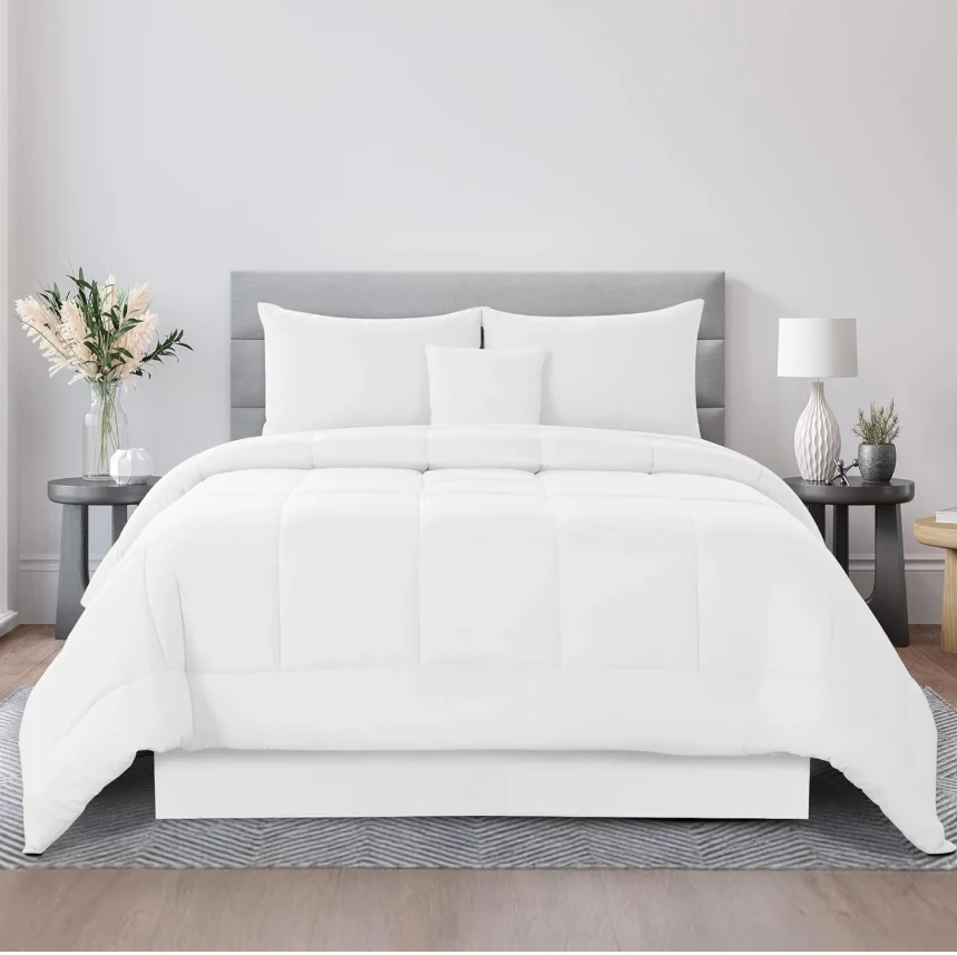 Lux Decor Collection 5pc Queen Comforter Set, Comforter, 2 Shams, Decor Pillow & Skirt