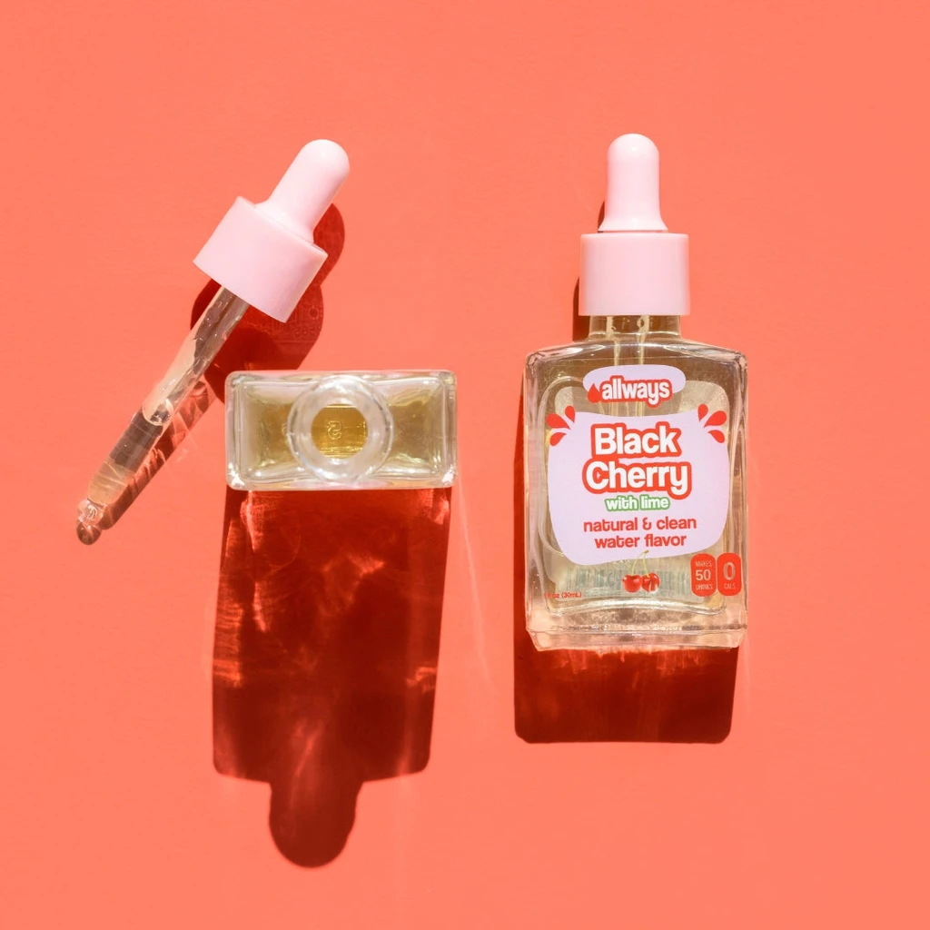 Allways Drops Natural Black Cherry Water Drops | Sugar-Free, Zero Calories | Makes 50 Drinks