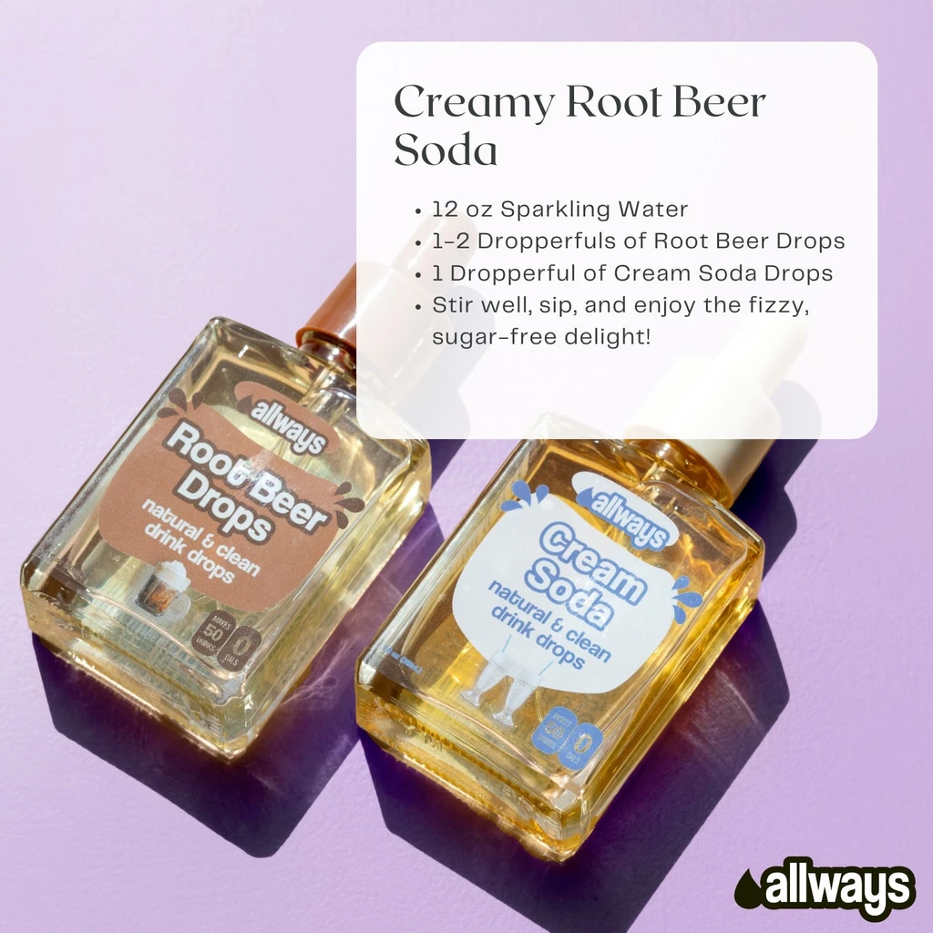 Allways Drops Natural Root Beer Water Drops | Sugar-Free, Zero Calories | Makes 50 Drinks