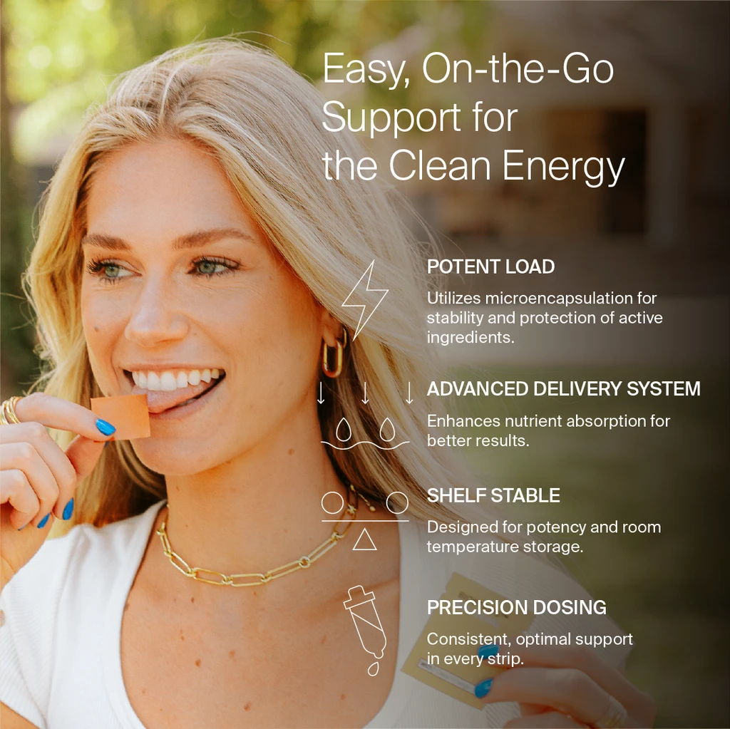 BIOSTRIPS® BIOSTRIPS Energy & Focus Sugar-free Supplement Strips, Adaptogens for Brain Fog Relief, Jitter Free, 30 ct