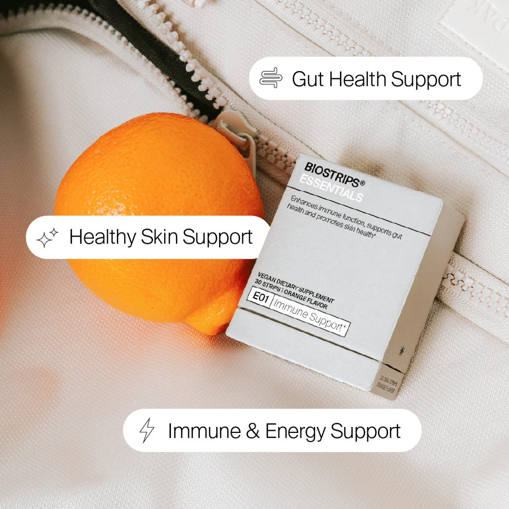 BIOSTRIPS® BIOSTRIPS Immune Support Sugar-Free Vitamin Strips for Immune, Gut Health & Skin Wellness, Adaptogens, 30ct