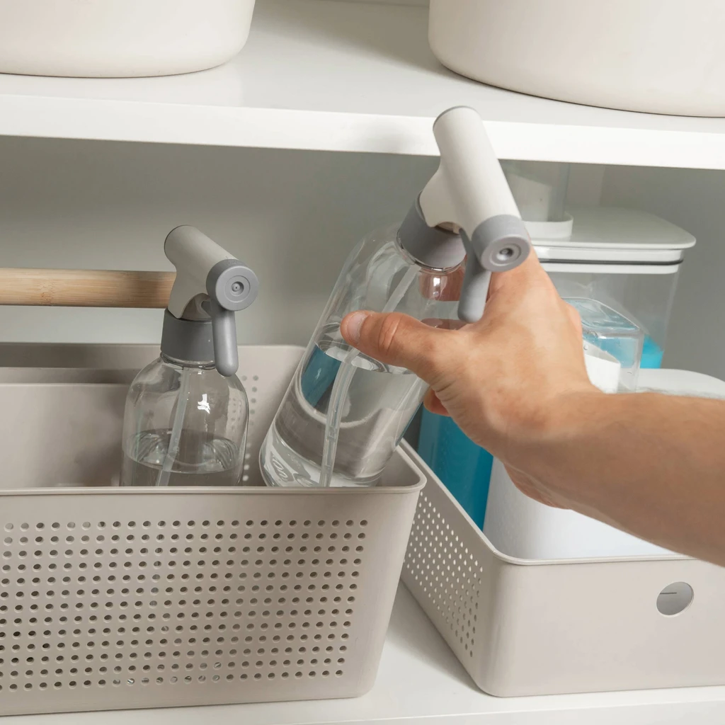 OU OU Reusable Cleaning Spray Bottle - 16 oz, Adjustable Nozzle & Safety Lock, Multipurpose Spray Bottle