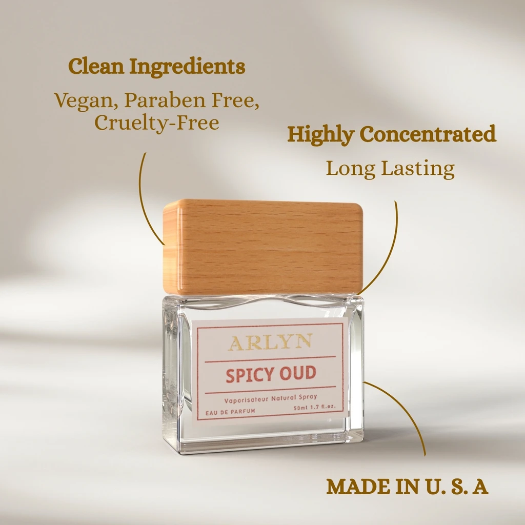 Arlyn Spicy Oud Eau De Parfum Inspired by Tom Ford Oud Wood, Perfume for Men, Luxury Fragrance - Vegan, Cruelty-Free, and Eco-Conscious (1.7oz / 50ml)