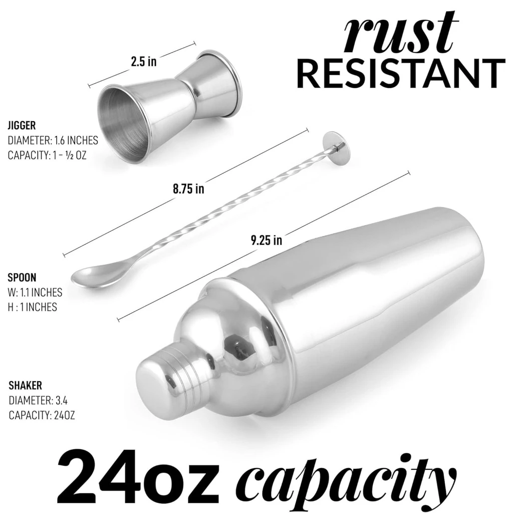 Zulay Kitchen Cocktail Shaker Set