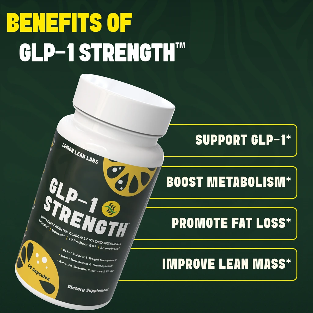 Lemon Lean Labs GLP-1 Strength, Natural GLP-1 and Fat Burner for Healthy Weight Management