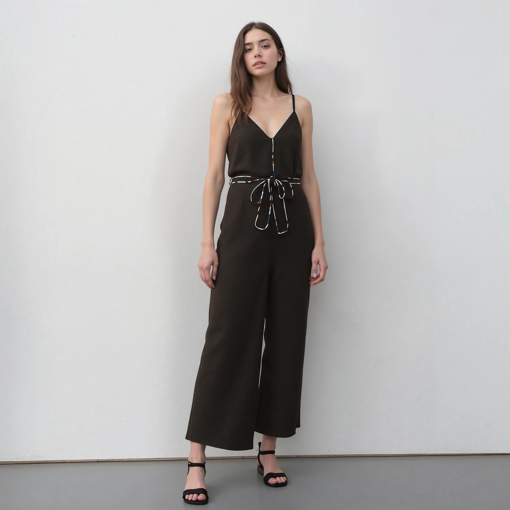 Shop at Konus Women's Multi-Color Binding Jumpsuit in Black