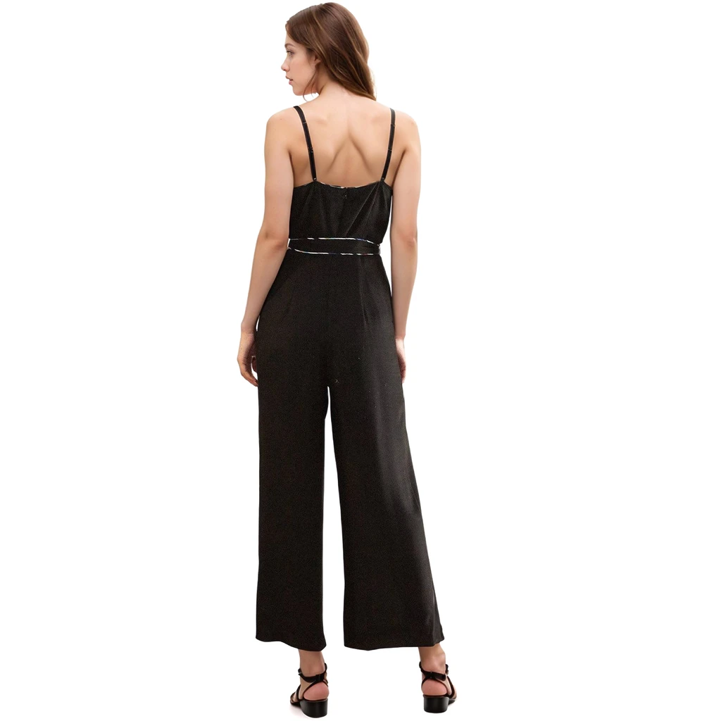 Shop at Konus Women's Multi-Color Binding Jumpsuit in Black
