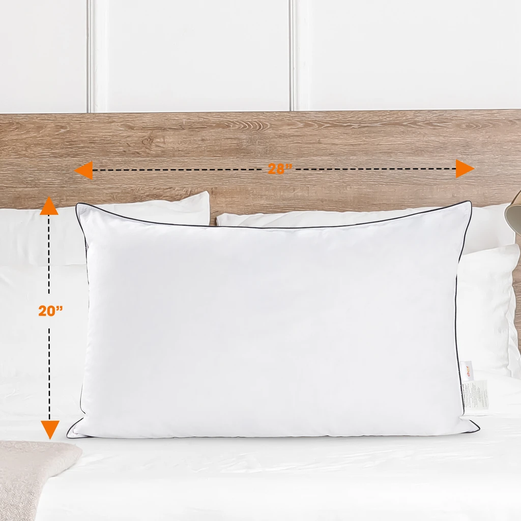 Cheer Collection Set of 2 Organic Kapok Bed Pillows and Sham Inserts