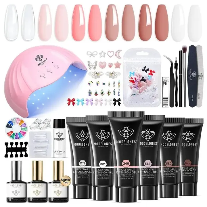 Modelones Cherry Girl - 6 Colors Poly Nail Gel Kit