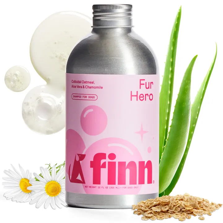 Finn Fur Hero Shampoo for Dogs with Colloidal Oatmeal, Aloe, Chamomile, & Vitamin E | Hypoallergenic & Vet-Formulated 