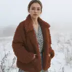 Pleione Womens Curly Faux Fur Teddy Coat