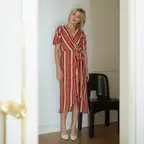 Puff Sleeve Wrap Dress