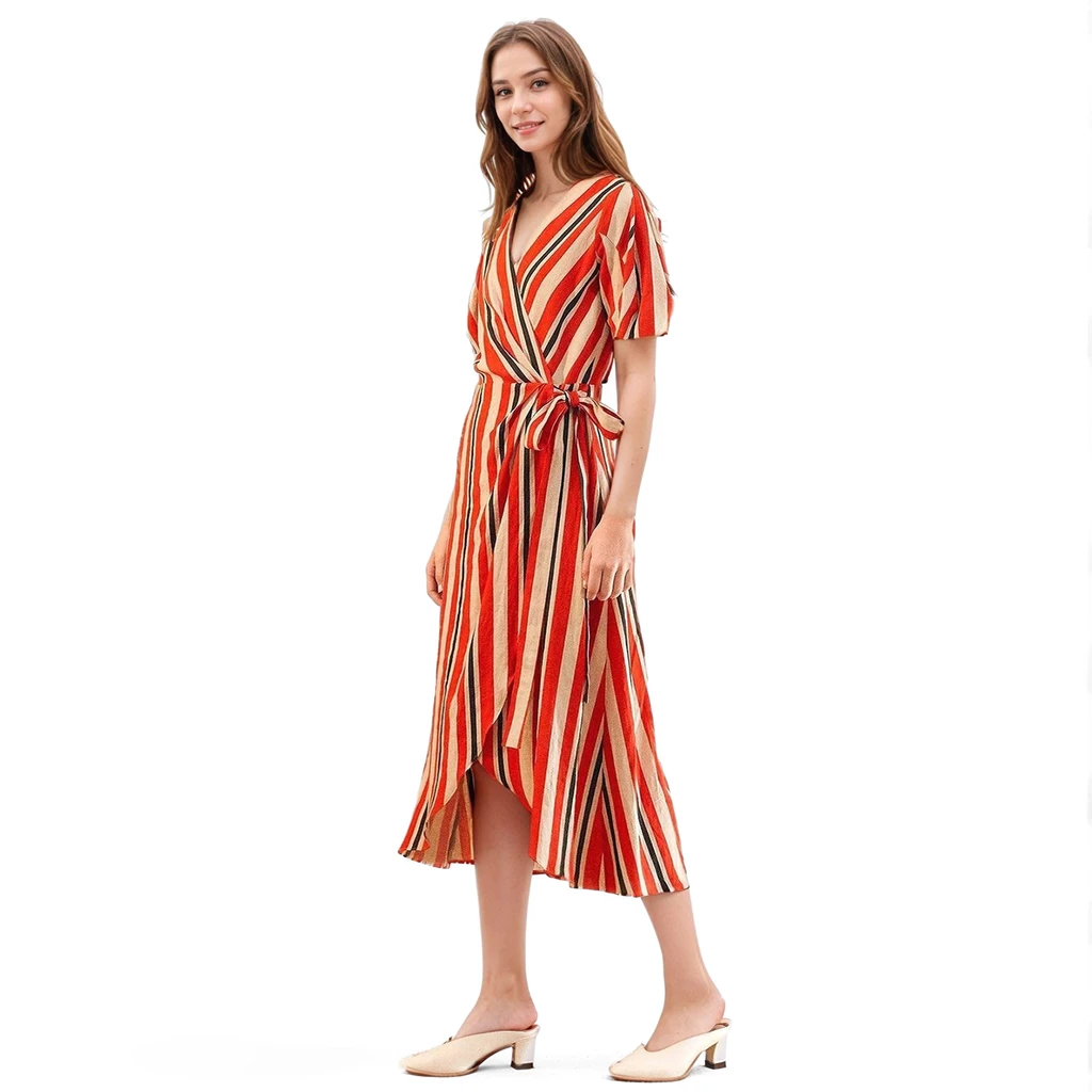Shop at Konus Puff Sleeve Wrap Dress