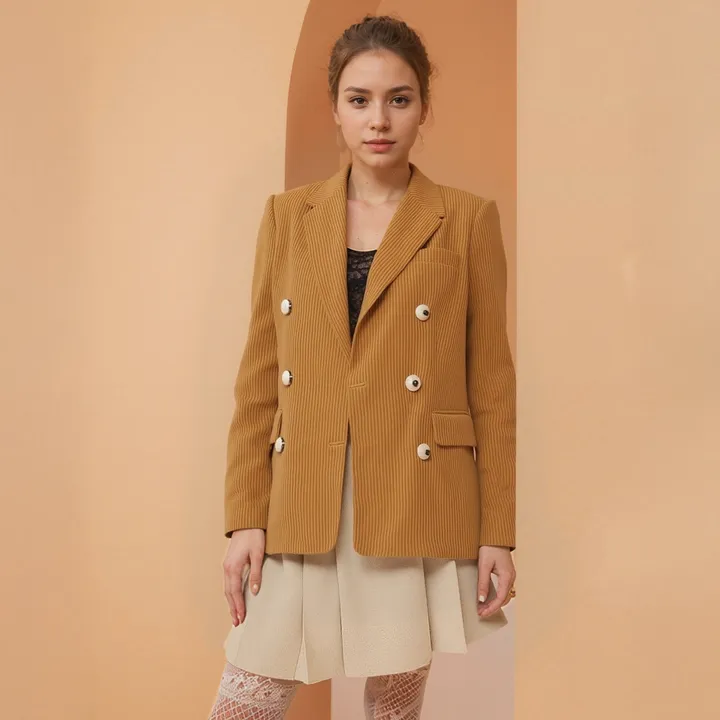 Shop at Konus Pleione Corduroy Double Breasted Blazer