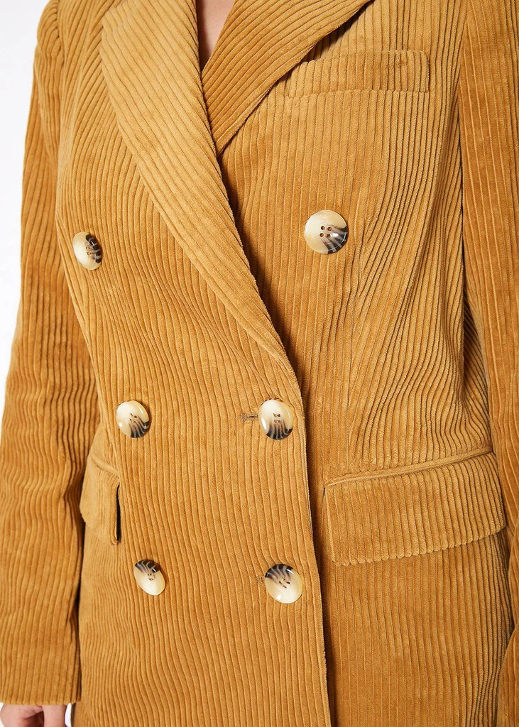 Shop at Konus Pleione Corduroy Double Breasted Blazer