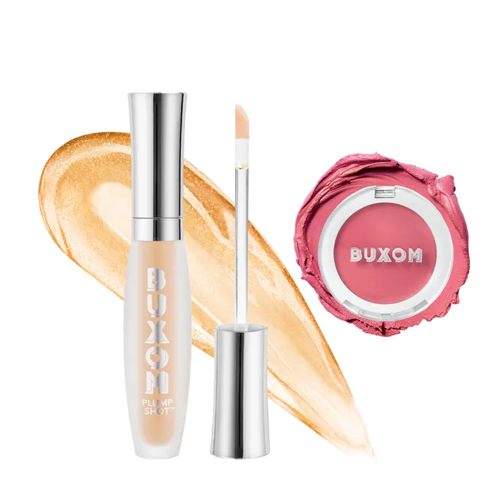 BUXOM Plump Shot Lip Serum in Gilt + Tickled Pink Plumping Blush